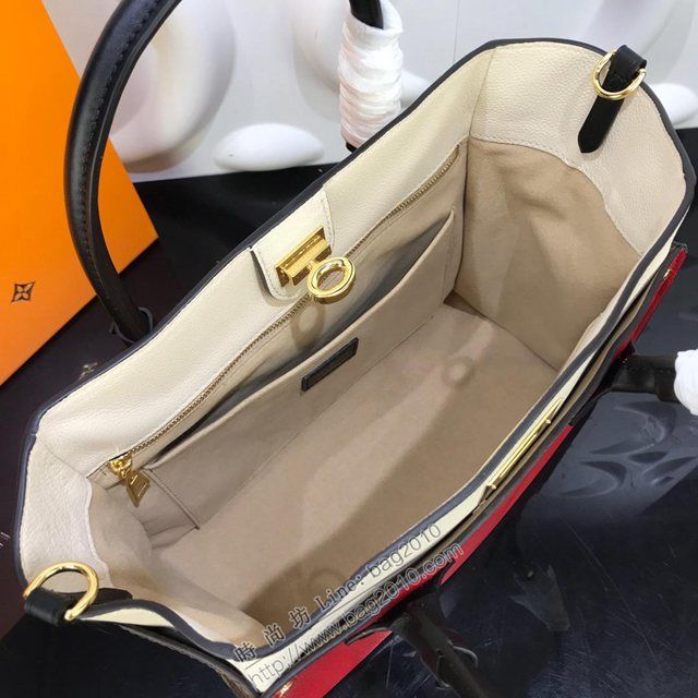 路易威登女包 M53824 頂級原單 On My Side手袋 優雅拼接 細粒面小牛皮與經典Monogram帆布 LV女手提袋 LV女肩背包  ydh2911
